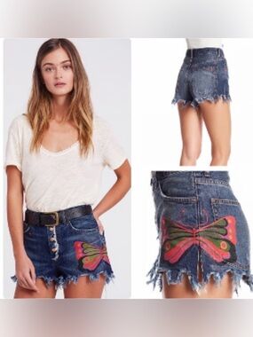 We The Free Fields Of Sun Denim Shorts Size 29
